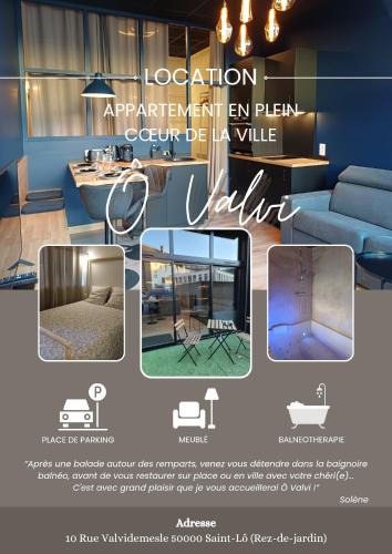 Saint-Lo Apartment | Ô Valvi - Suite balnéo, terrasse et parking privé - Saint-Lô centre