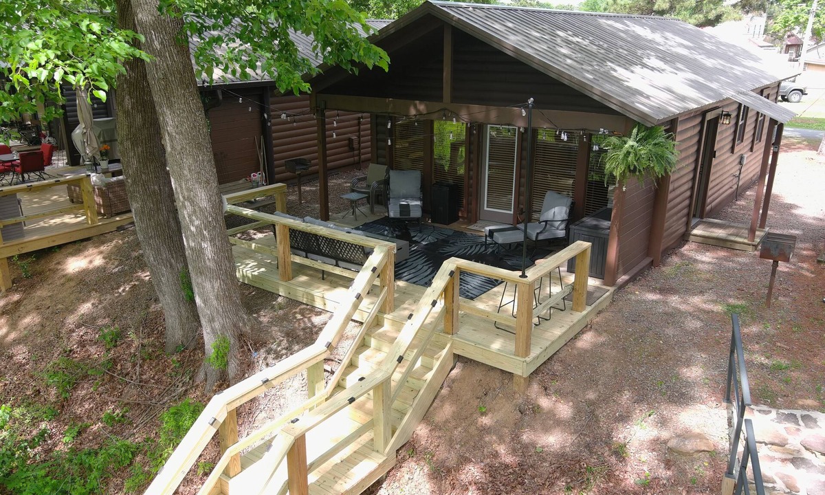 Swinging Bridge Village Cabin | 2 Bedroom Little Red Riverfront Cabin on Winkley Shoals