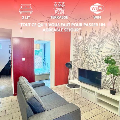 Douai Apartment | 2 chambres en RDC avec terrasse 4 personnes