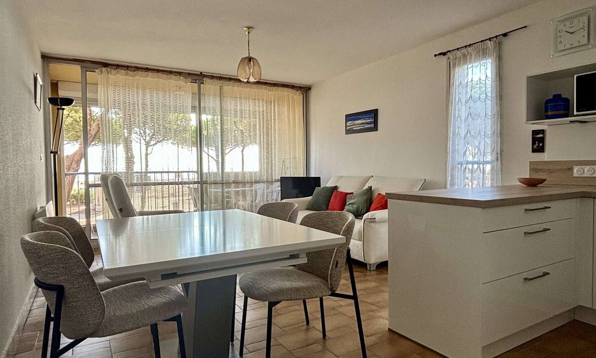 Argeles Plage Apartment | 2-room apartment, direct beach access, private parking, sea view