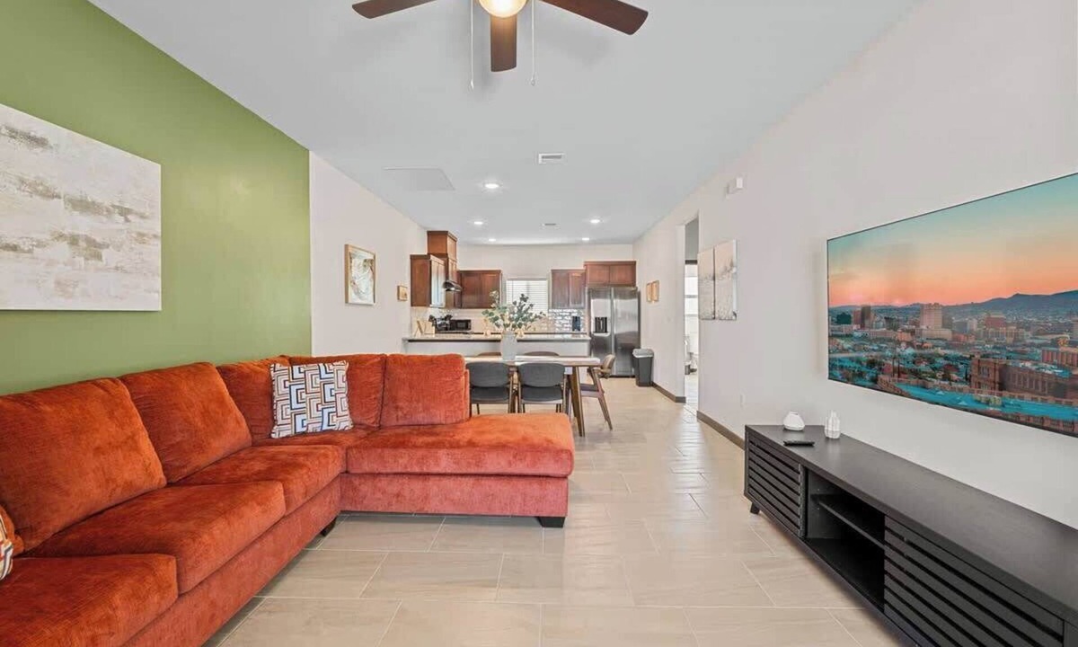 Biggs Field Apartment | 2BR/2BA Modern Home King Bed Smart TVs (C)