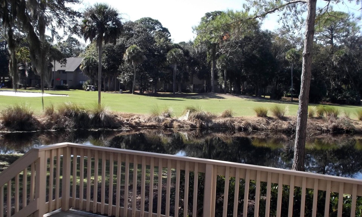 Shipyard Plantation Condo | 3 BR Across From Beach on Lagoon & Golf View w/2 Private Decks
