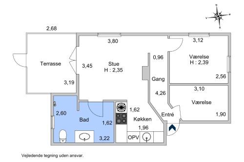 Aalborg Apartment | 3-room apartment with free parking and terrace