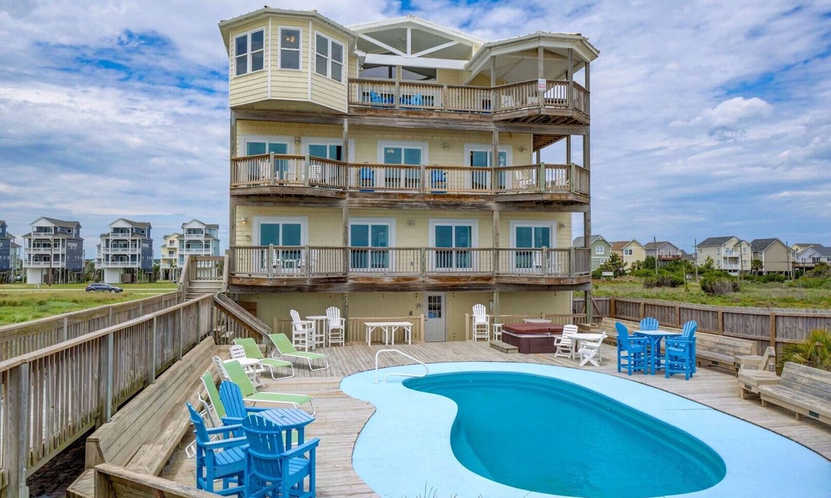 North Topsail Beach House | 8 Bedroom Direct Oceanfront Home, Private Pool, Media Room, Private Beach Access, 2025 Updates