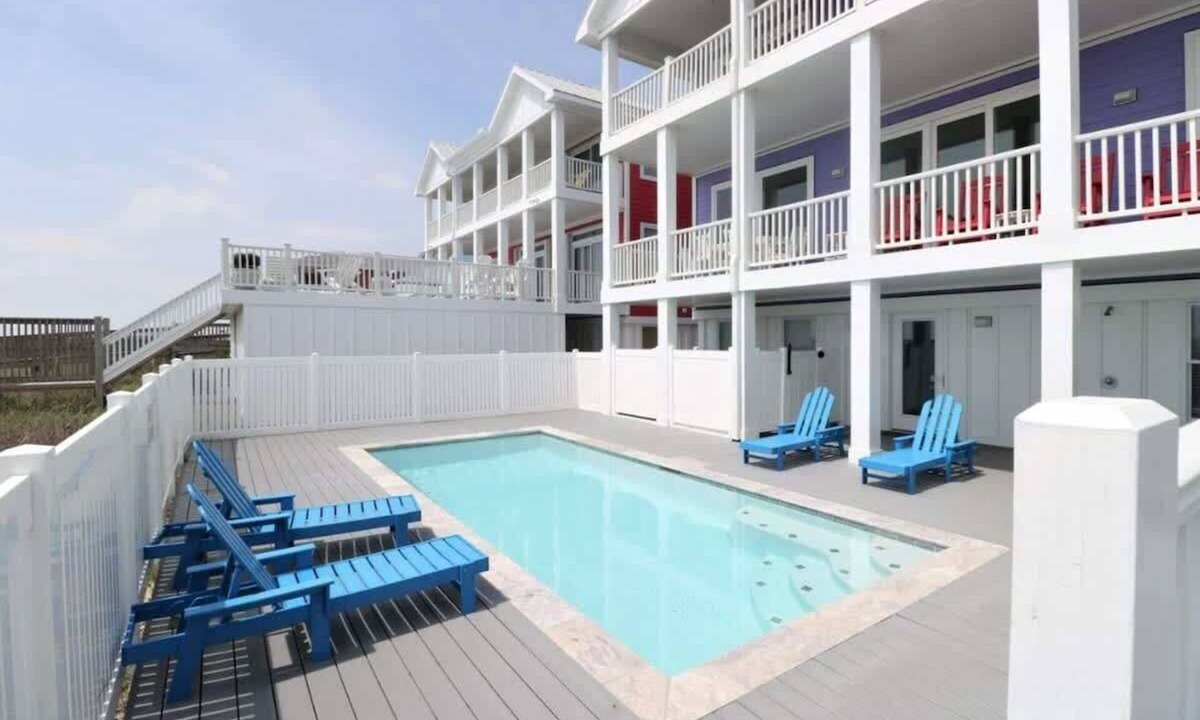 Kure Beach House | 8br Oceanfront Private Heated Pool Elevator