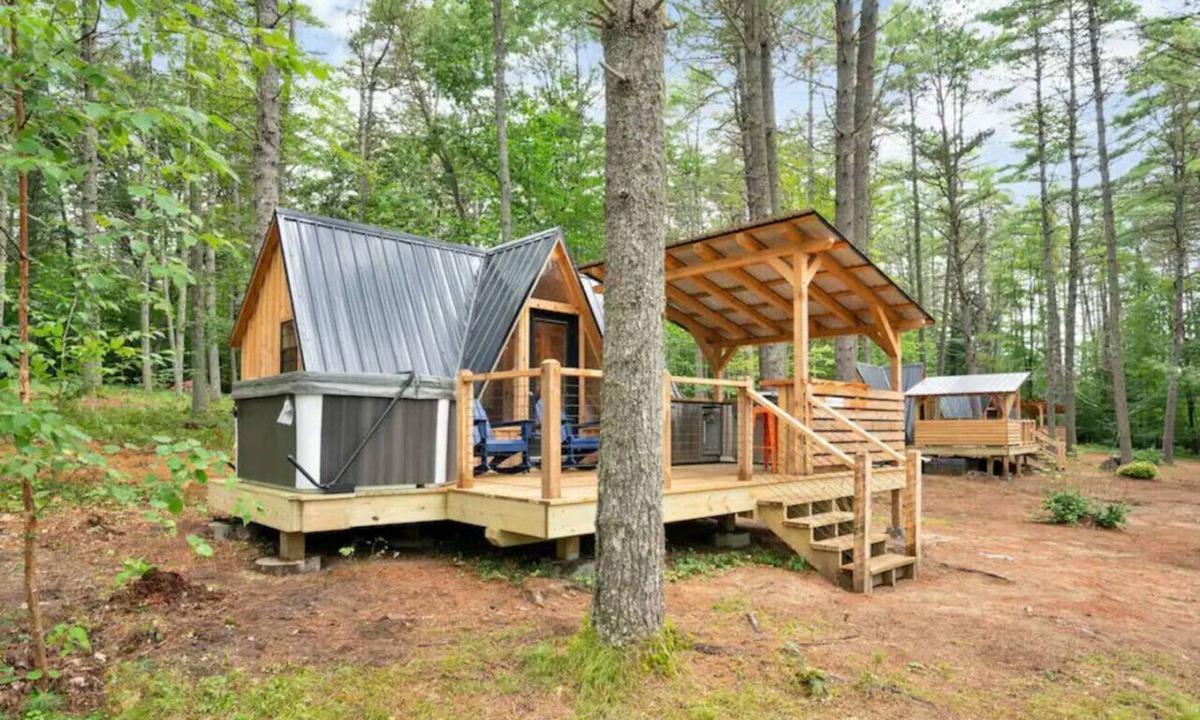 Oxford Cabin | A-Frame Retreat with Inviting Hot Tub