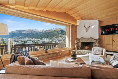 Davos-Dorf Ski Chalet | A&Y Chalet zum Goldenen Hirsch - Best View Kamin Ski