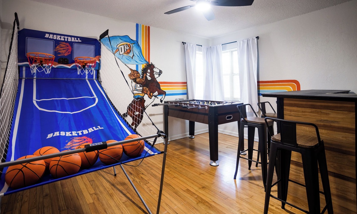 Central Oklahoma City House | Adventure District Home: Pet Friendly/Gameroom/Fenced Yard/Easy I35 & I44 Access
