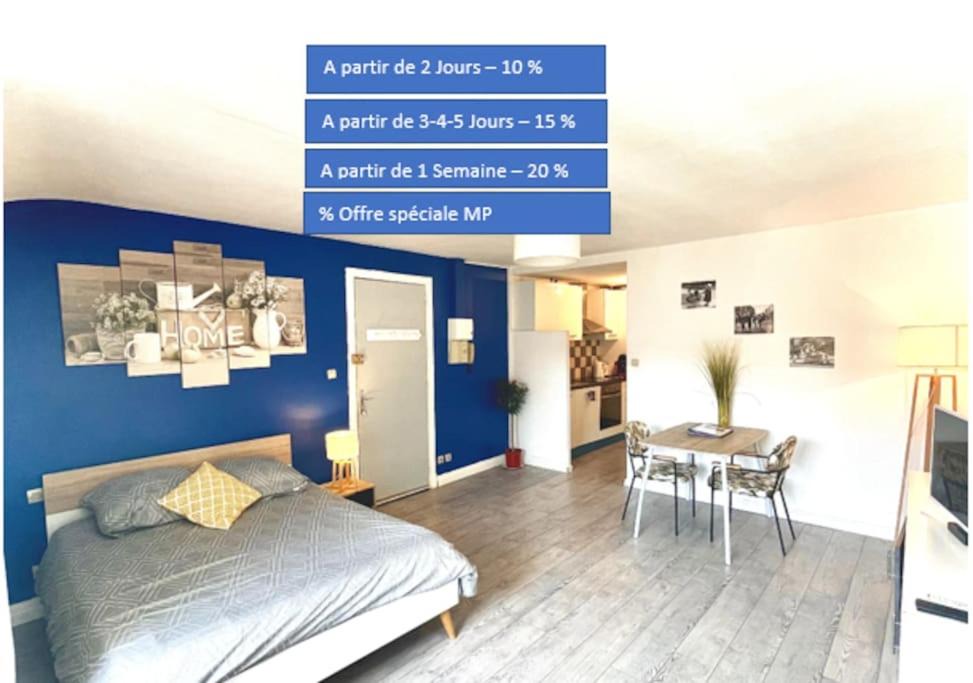 Moissac Apartment | Appartement entier - Moissac centre - 30 m2 - Calme - Cour intérieure Sécurisé vélos - 50m du marché de Moissac