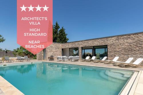 Mandelieu-La-Napoule Villa | Architect-Designed Villa with Heated Pool for 10 Guests!