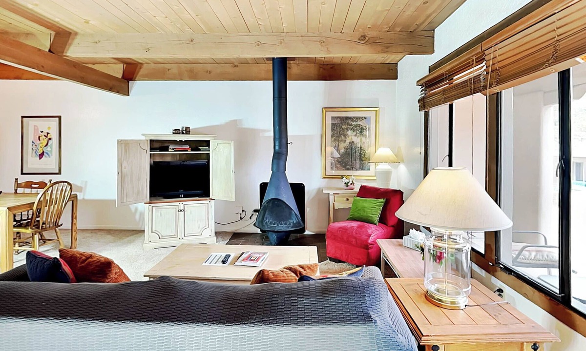 Northeast Santa Fe Condo | Artist Road 18 | Patio, Fireplace, Pool Access