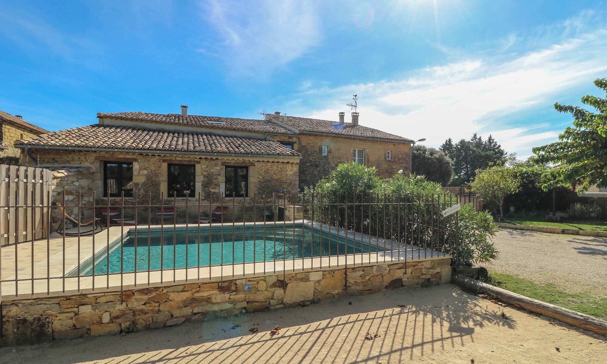 Saint-Laurent-La-Vernede House | Authentic Country House with pool near Uzes