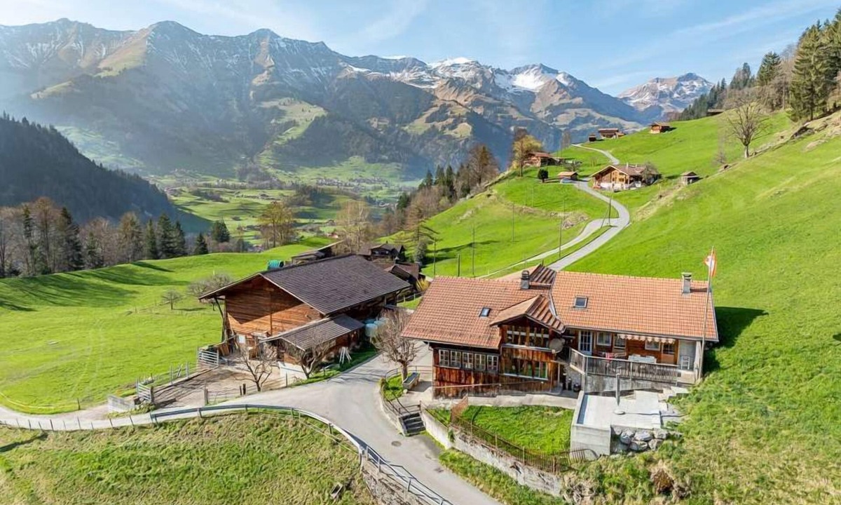 Kandergrund Cabin | Authentic Swiss Farm Stay in the Alps | Fireplace