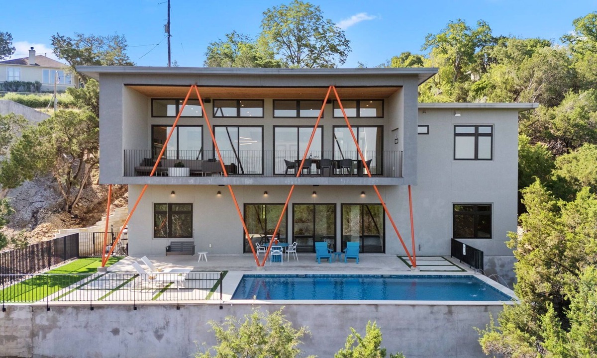 Lago Vista House | Award-Winning Modern Lakehouse w/Private Pool & Sunset Views