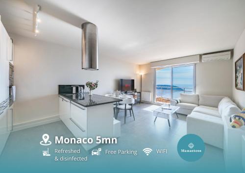 Roquebrune-Cap-Martin Apartment | Baie de Roquebrune - Balcon vue mer - Parking - AO