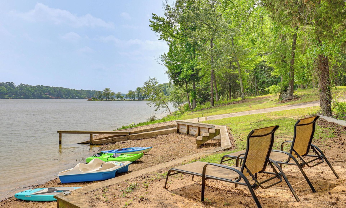 Winnsboro House | Beach & Dock: Lakefront Winnsboro Gem on 20+ Acres