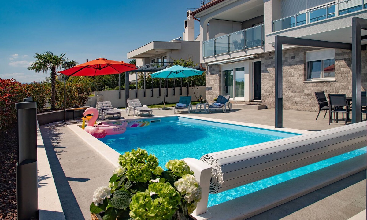Kostrena Apartment | Beachfront Luxury Apartment , salty water heated pool