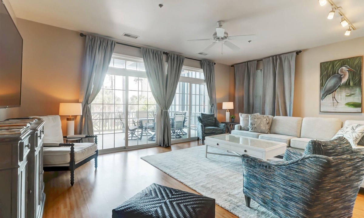 Folly Beach Condo | Beachwalk Villa 11 - Walk to Beach & Downtown Area! Partial Ocean Views