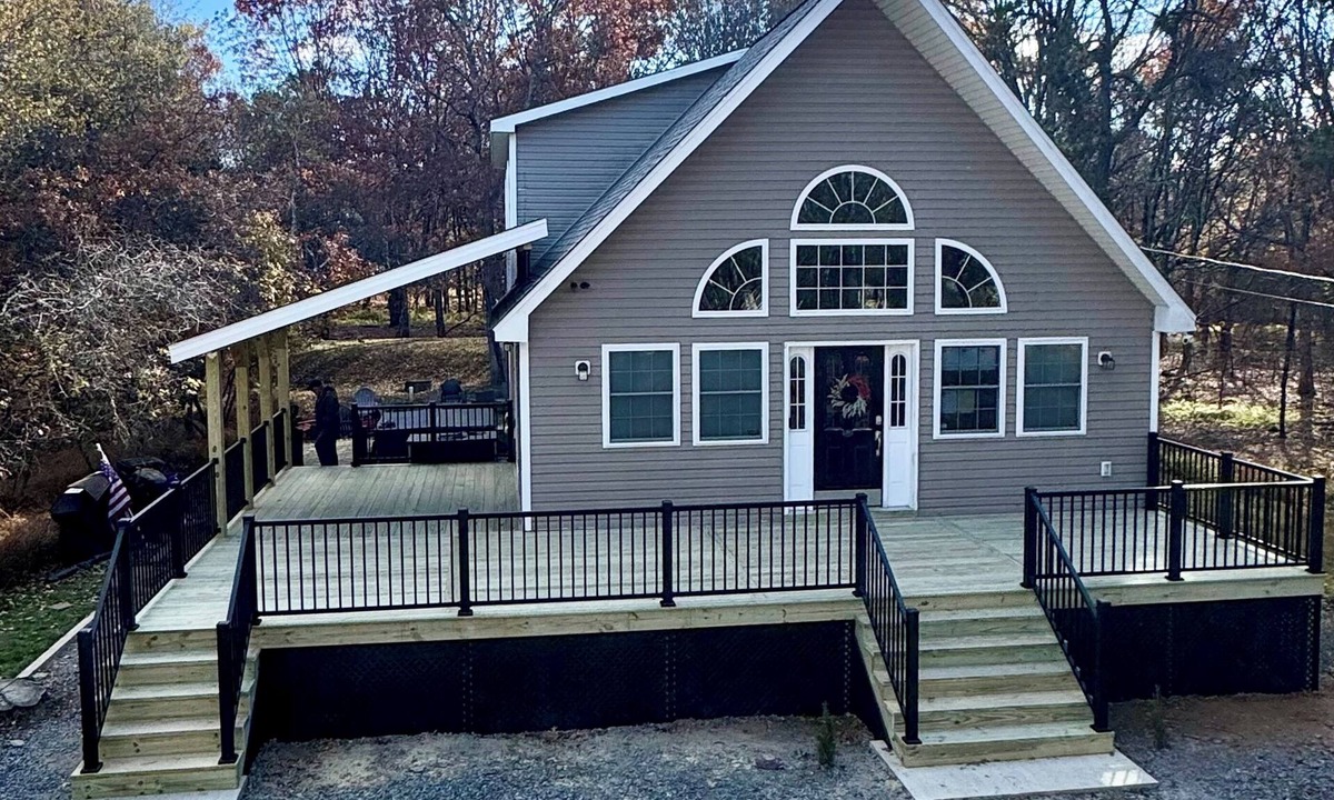 Albrightsville House | Beautiful Chalet-style home in private setting close to slopes, beach & pool!
