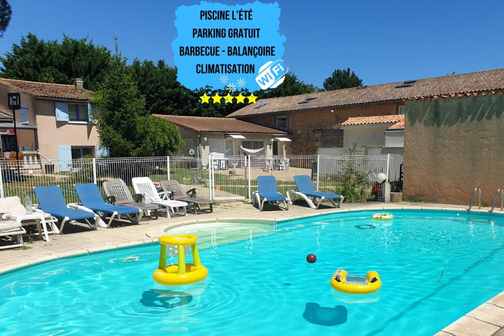 Vouneuil-sous-Biard Apartment | Bel Appartement T2 Climatisé avec piscine Poitiers-Futuroscope-CREPS de Poitiers
