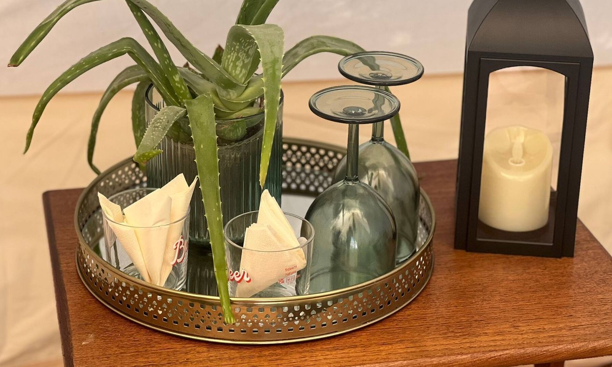 Wing RV Rental | Bell tent with garden view