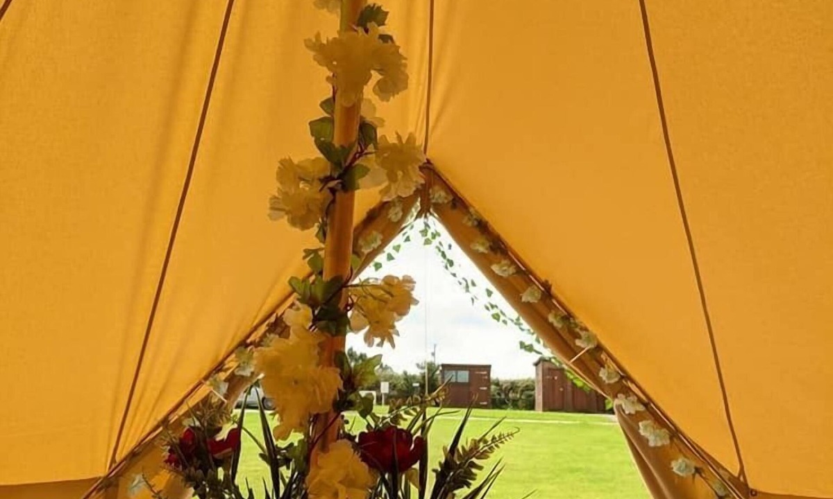 Mount Hawke RV Rental | Bell tent with separate own kitchen