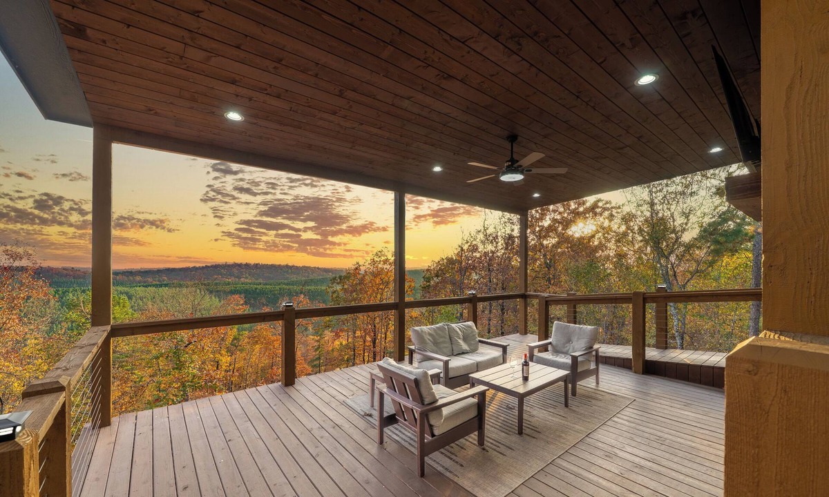 Broken Bow Cabin | Birds Eye View: Amazing Deck, Hot Tub, ADA Access