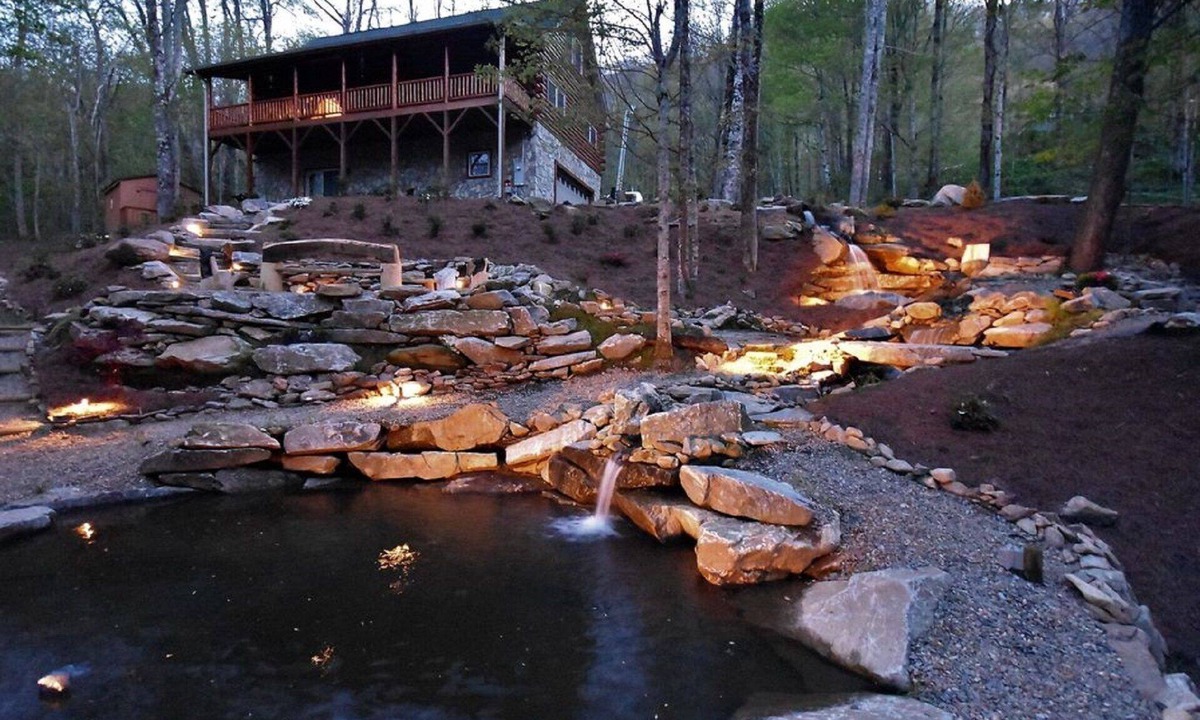 Apple Creek Acres Cabin | Black Bear Falls - Log Cabin Retreat w/Waterfalls, Mountain Views & Game Room