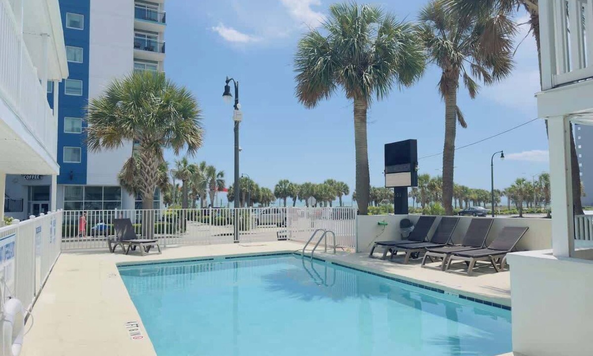 Downtown Myrtle Beach Apartment | Boutique on the beach, Studio #106 + Pool