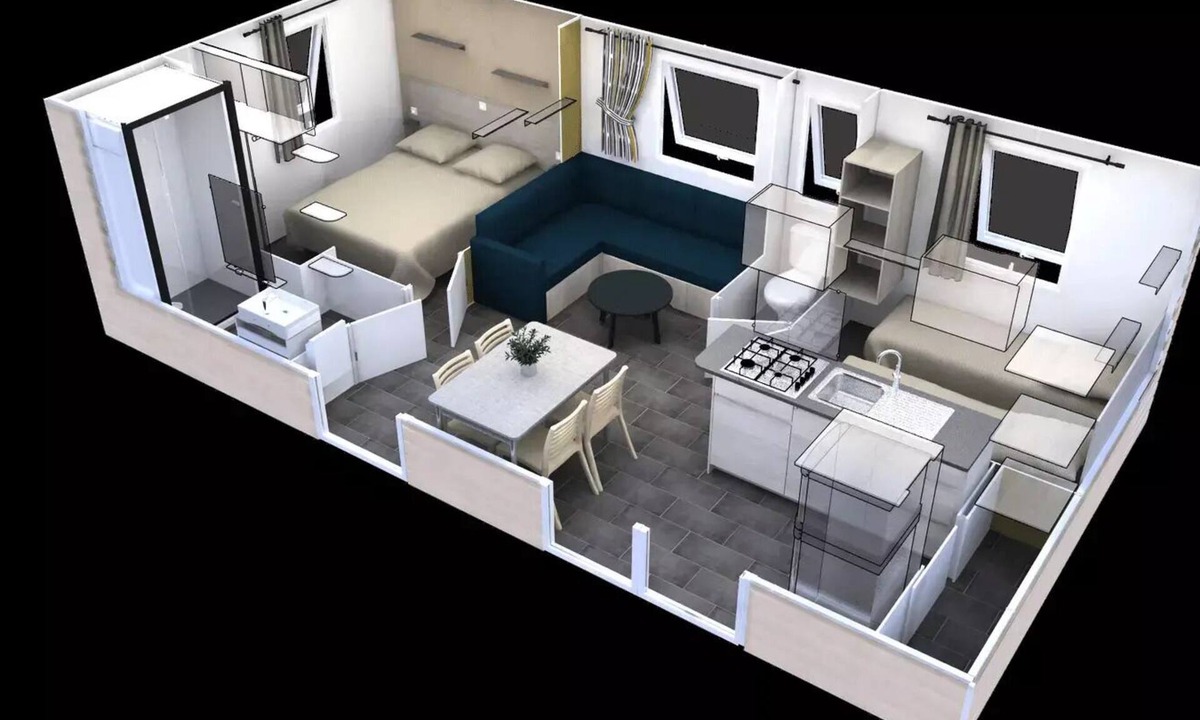 Saint-Maurice-d'Ibie House | Camping Le Sous Bois * - Mobile home Loft Rapidhome 3 rooms 6 people Air-conditioned
