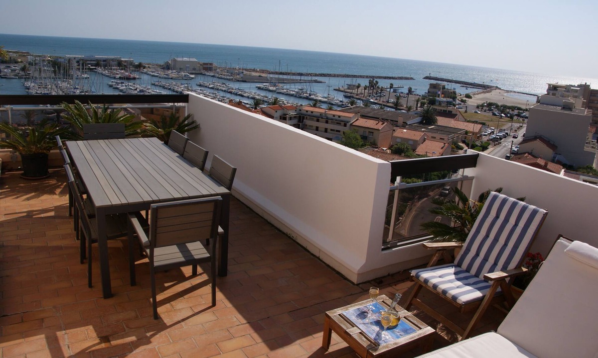 Le Port Apartment | Canet - 2 room apartment + cabin, terraces + panoramic balcony with sea view