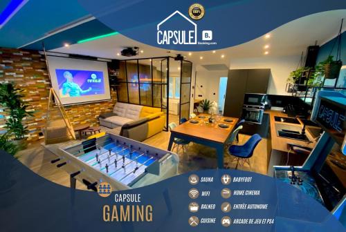 Valenciennes Apartment | Capsule Gaming balnéo & billard & babyfoot & sauna 2 chambres