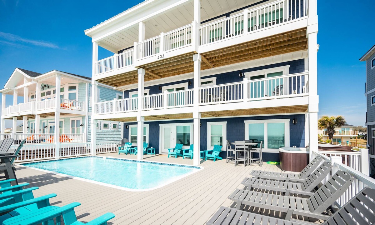Yaupon Beach House | Carolina Dreamin': Oceanfront w/Private Pool, Hot Tub, Elevator!