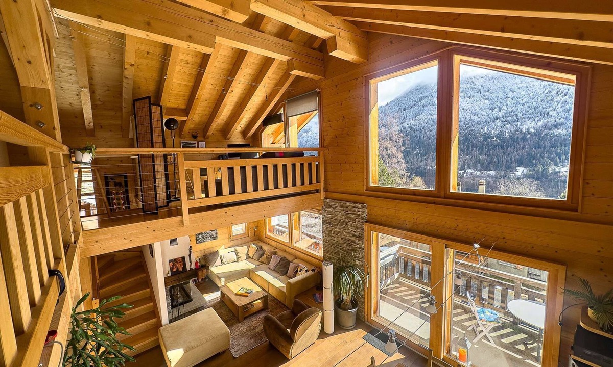 Finhaut House | Chalet Boder - View of Mont Blanc - Fireplace