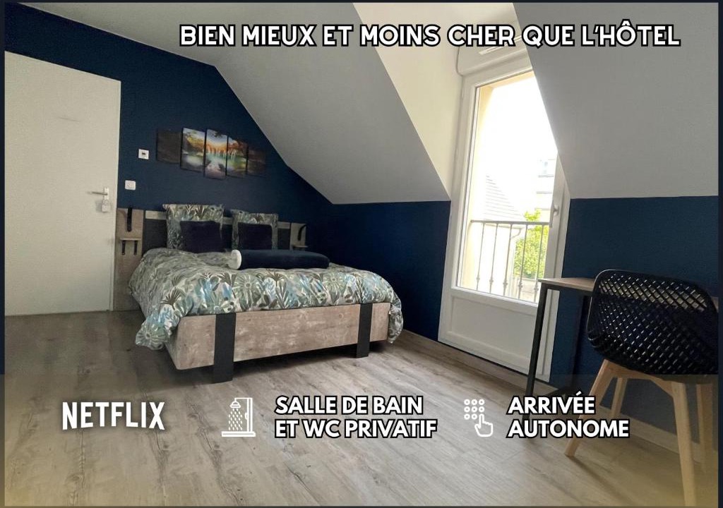 La Victoire - Les Marechaux House | Chambre Escapade - SDB WC Privatif - Entrée autonome - Grande TV NETFLIX