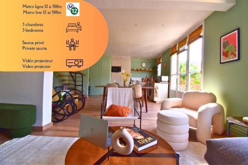 Aubervilliers Apartment | Charme Parisien : Sauna & Jardin