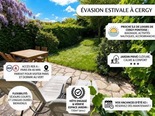 Cergy House | Charming and Quiet house with garden near Paris