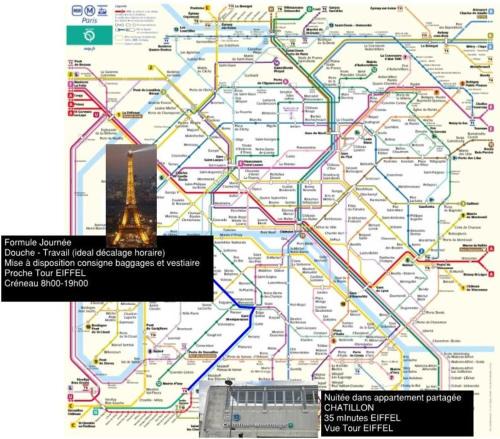 Fains Bed & Breakfast | Chatillon Plus Citea Express Chambre chez l habitant Chatillon métro pour nuitée avec accès direct Paris centre et Espace limité en journée Paris sans nuitée accès limité 9h00-18h00 dépôt bagage