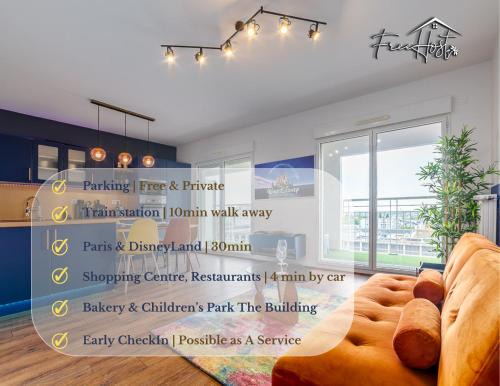 Noisy-le-Grand Apartment | Chic & Cosy - Private Parking - Between Paris & DisneyLand - 5min TrainStation, Big Mall
