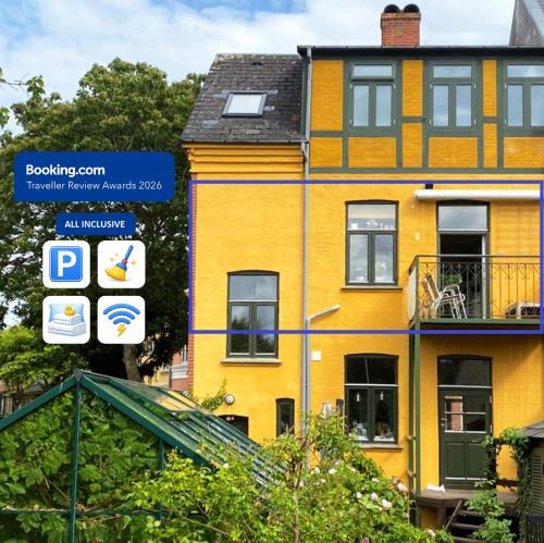 Odense Apartment | City Center Apartment with Balcony, Garden & Free Parking