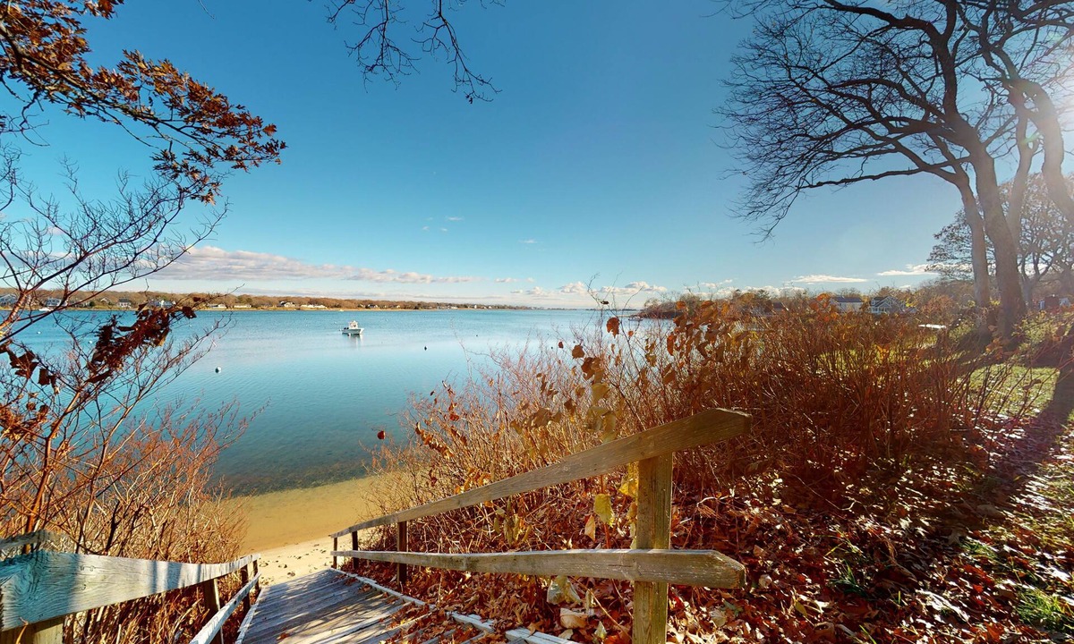 Teaticket House | Classic home with firepit & lovely yard, steps from Great Pond beach & path