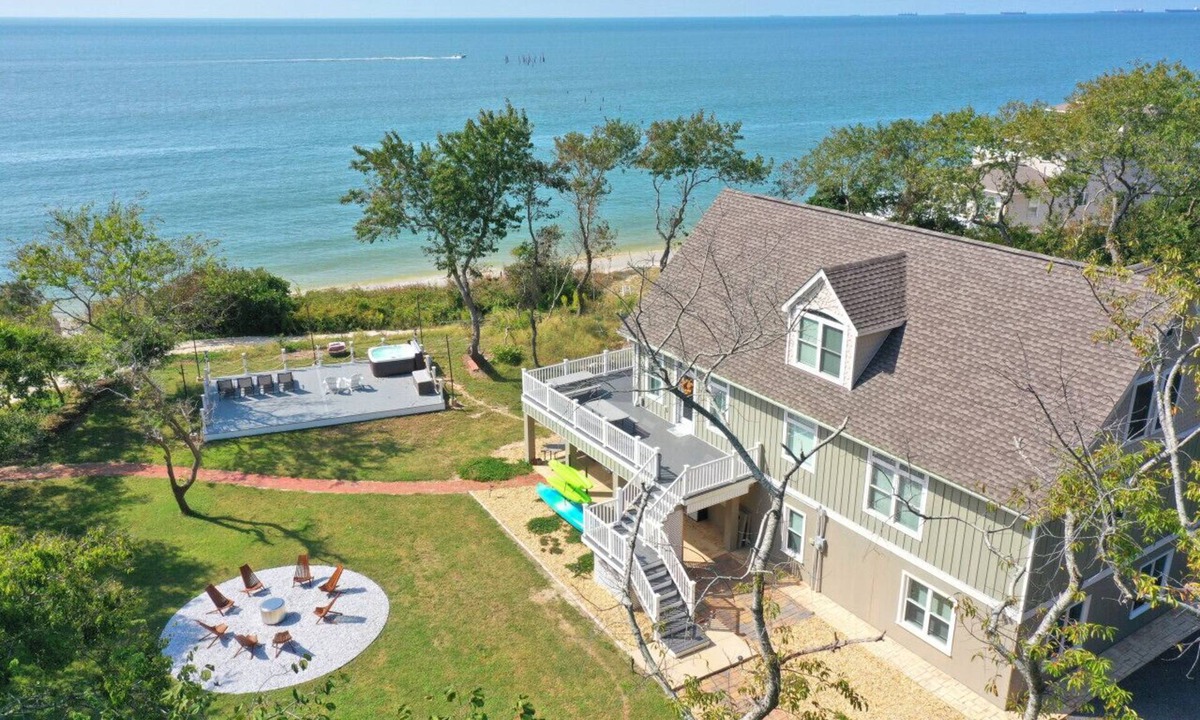 Picketts Harbor House | Coastal Bliss: 3500 sqft Beachfront Haven, Steps Away from Your Private Beach - Your Ultimate Cape Charles Getaway