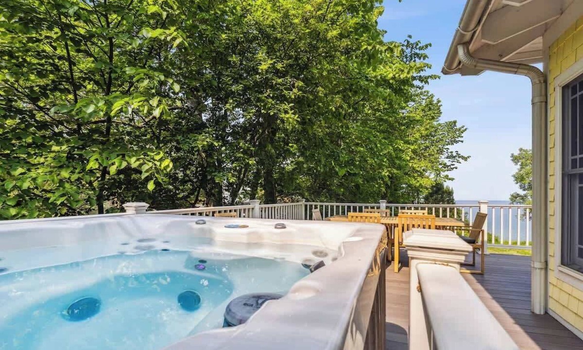 Stevensville House | Coastal Living w/Hot Tub, Firepit & Lakeside Deck