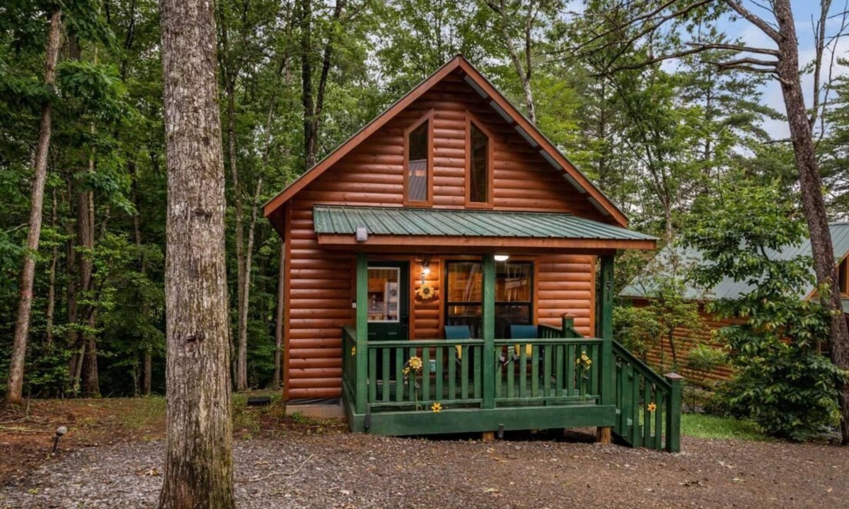 Murphy Cabin | Colorful Sunflower Cabin - Bring your pets - Perfect for 1 or a romantic Getaway