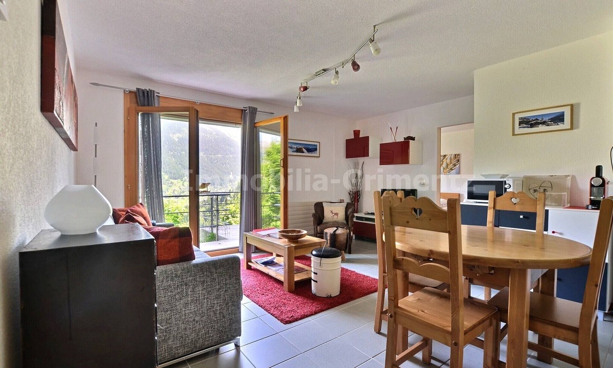 Grimentz Apartment | Comfortable flat for 2 to 4 people, living room with 1 double divan bed, kitchen area with dishwashe