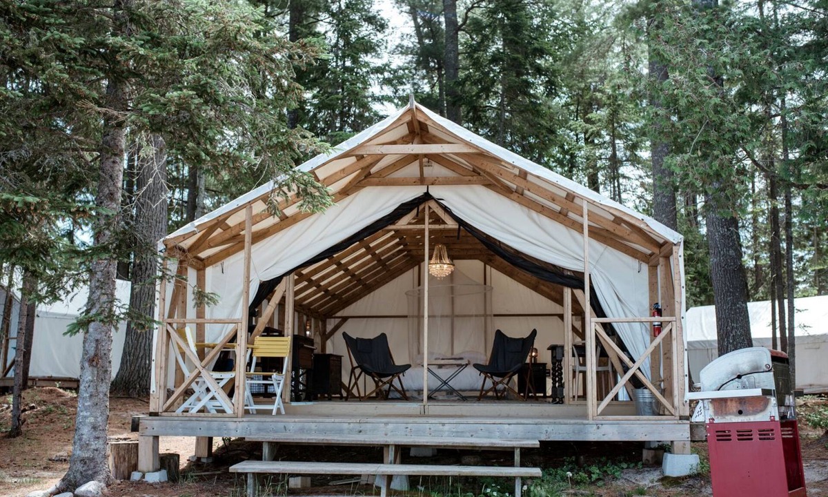 Strong RV Rental | Comfortable Tent Rental with Fire Pit on Lake Bernard, Ontario