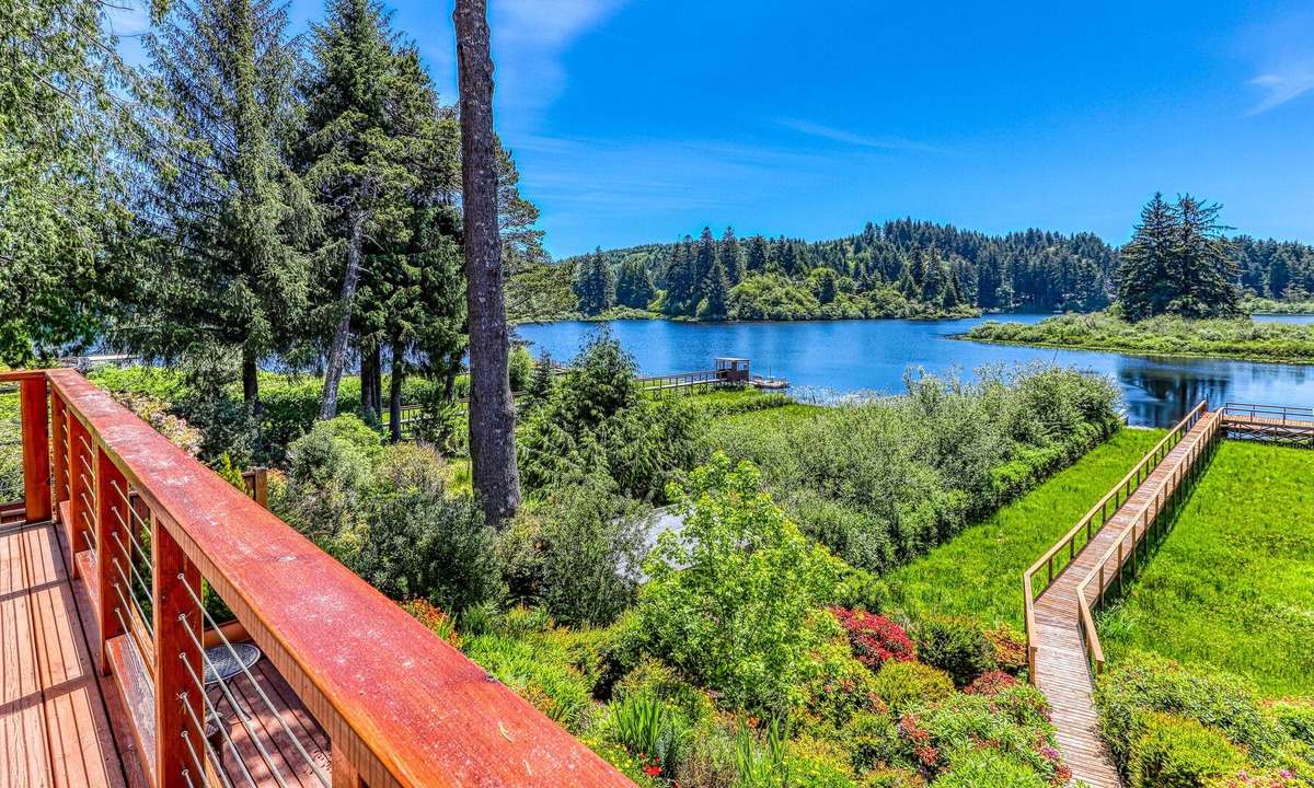 Florence House | Contemporary waterfront home w/ a private hot tub & dock!