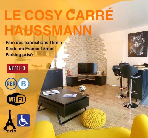 Le Blanc-Mesnil Apartment | Cosy carré Haussmann, stade de franc, C D G, Paris