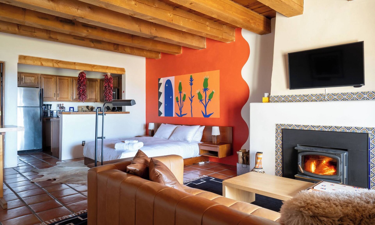 Arroyo Seco Apartment | Cozy adobe studio with private balcony, mountain views, and classic Southwest charm—just minutes from Taos, Arroyo Seco, and Taos Ski Valley. Perfect for a peaceful canyon escape with modern comforts.