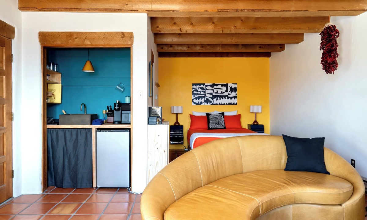 Arroyo Seco Apartment | Cozy adobe studio with private balcony, mountain views, and classic Southwest charm—just minutes from Taos, Arroyo Seco, and Taos Ski Valley. Perfect for a peaceful canyon escape with modern comforts.